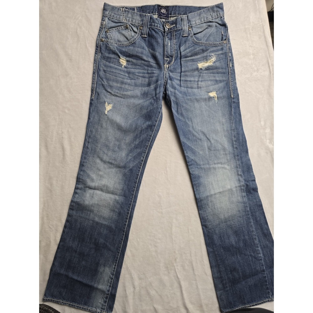 Rock & Republic Henlee Boot Cut 33 x 32 Western Distressed Denim Jeans